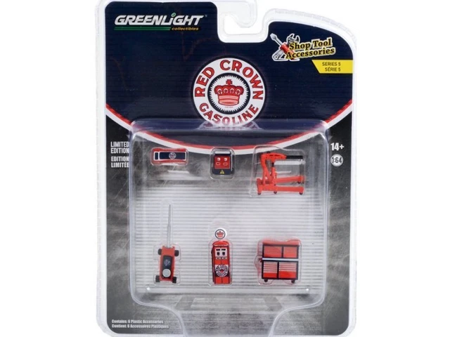 Werkstatt Set / Shop tool Set Red Crown Gasoline - red / blue - Greenlight 1:64 5