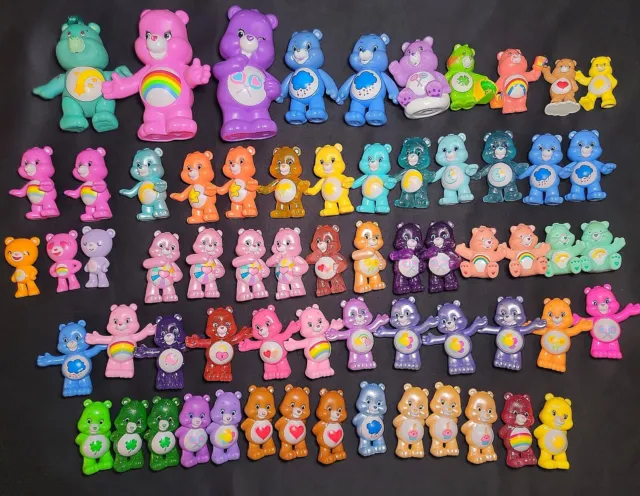 HUGE Lot Of 66 Vintage Care Bears PVC Figures Figurines Toys