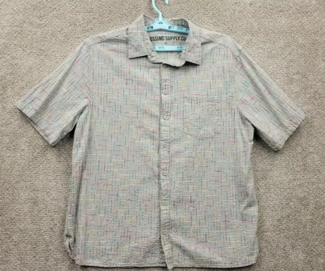 Mossimo Supply Co. Shirt Adult 2XL Gray Button Up Camp Casual Mens