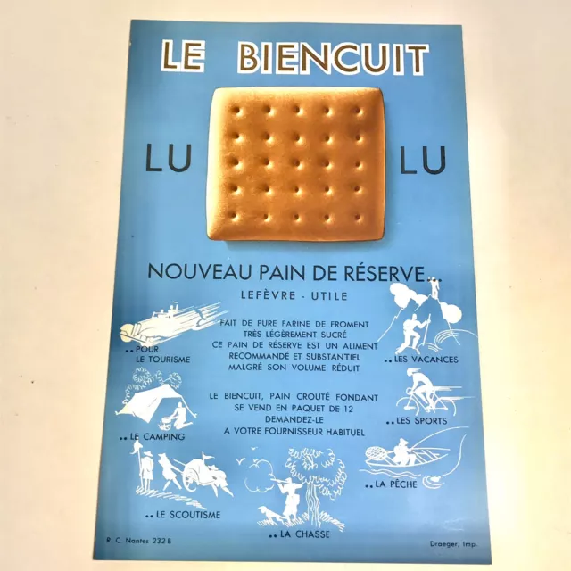 Ca 1920 Publicité Le Biencuit Lu Lefèvre Utile Pain De Réserve Ed Draeger