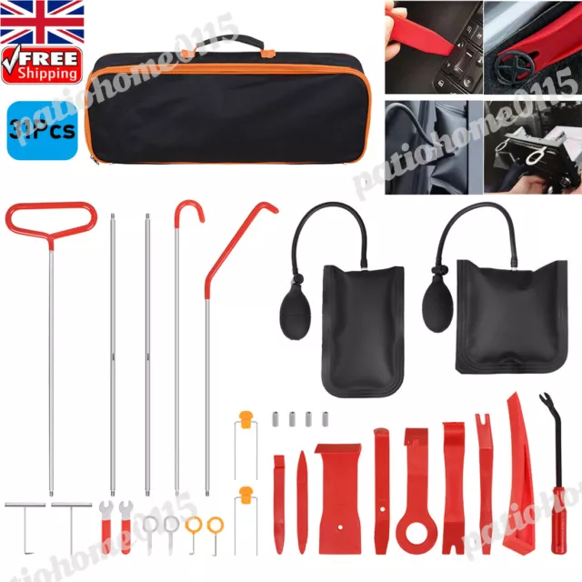 31PCS Auto Emergency Tool Car Window Door Lock Out Universal Kit Air Wedge Bag