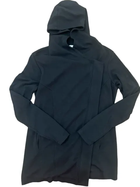 Helmut Lang Women’s Villous Asymmetrical Full Zip Hooded Sweatshirt Jacket Small