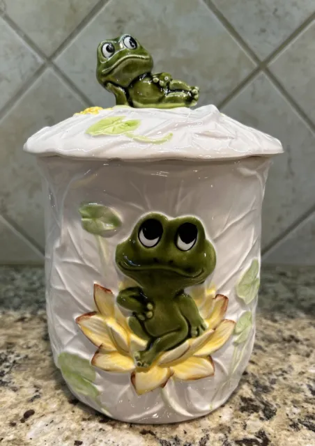 Vintage 1979 Neil The Frog  Ceramic Canister 8.5" Sears Roebuck Japan