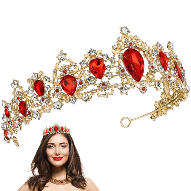 Decorazioni per capelli principessa sposa gotica in cristallo strass