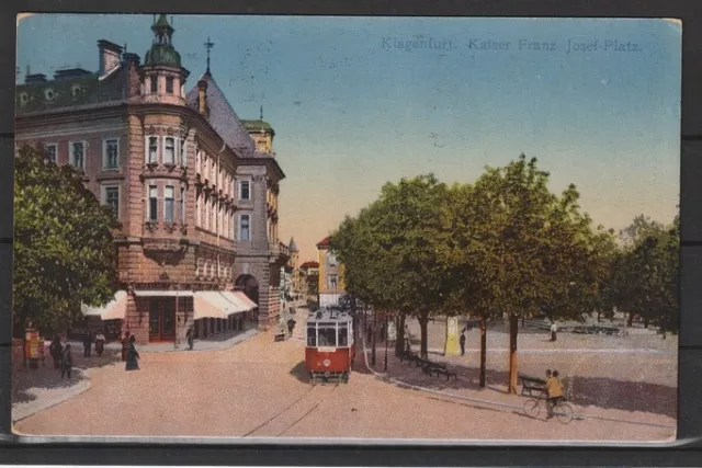 AK Klagenfurt, Kaiser Franz Josef - Platz, Zensur 1917 #1098521