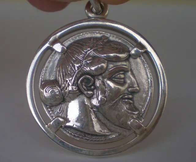 Dionysos Bacchus Satyr Sterling Silber Anhänger - Phallus - Dionysos Gott...