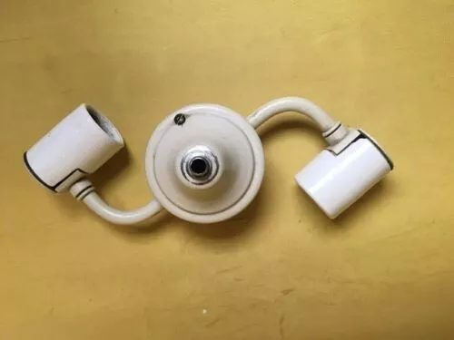 Leviton Double Ceramic Socket Cluster “S” Lamp Light Part Works Vintage
