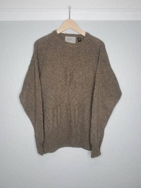 VTG Donegal Made In Ireland Men's Size L Sweater Sage Green Linen Blend