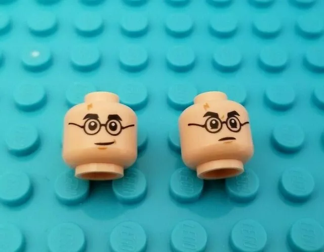 New LEGO Dual Face Head Minifigure Harry Potter Flesh Round Glasses School