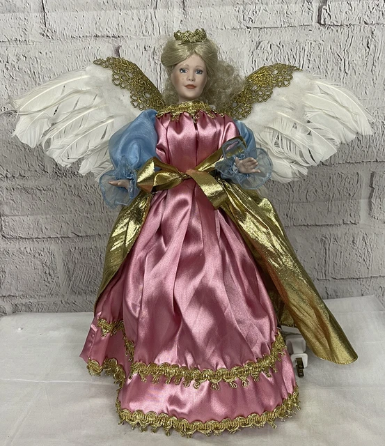 VTG Paradise Galleries Patricia Rose Porcelain Tree Topper Angel 1990's READ