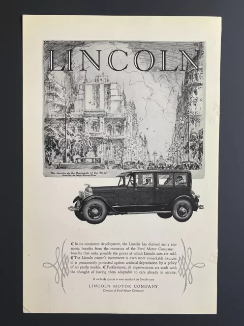 Original 1927 Lincoln Motor Cars - Original Print Advertisement (10 x 6.5)