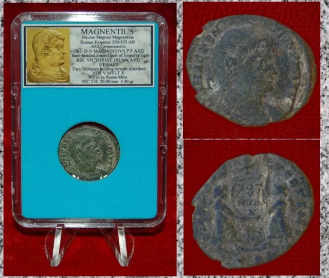 Ancient Roman Empire Coin Of Usurper MAGNENTIUS Two Victories Holding Wreaths