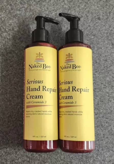 Lot of 2 Naked Bee Serious Hand Repair Cream 8 oz. - Coconut & Honey