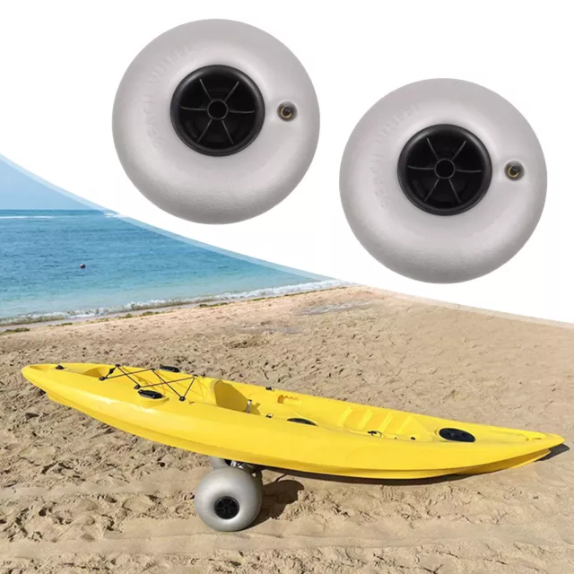 2Pcs 10" Balloon Wheels PVC Replacement Beach Sand Tires for Kayak Dolly Canoe