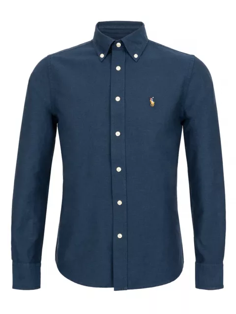 Polo Ralph Lauren Herren Hemd Iconic Oxford Shirt Slim Fit Navy NEU