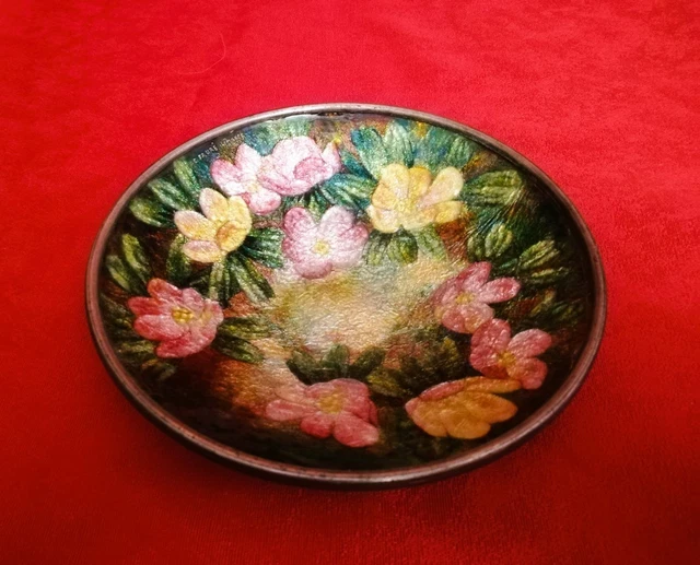 Broche Vintage Florale Signée M.FAURE Limoges - Porcelaine, Parfait état
