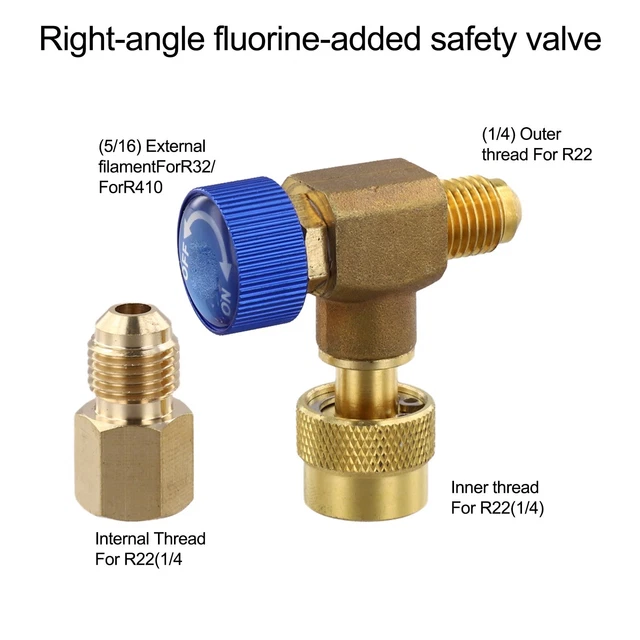 Valve R32 To R22 AIR CONDITIONING COPPER Safety Valve with 90 Degree Angle for R22 R32 ...
