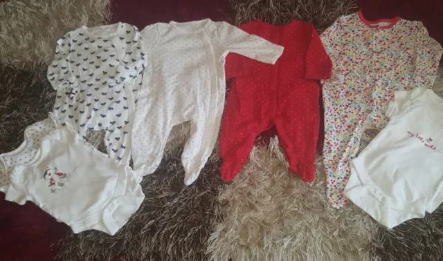 3/6 months baby girls babygrows clothes bundle