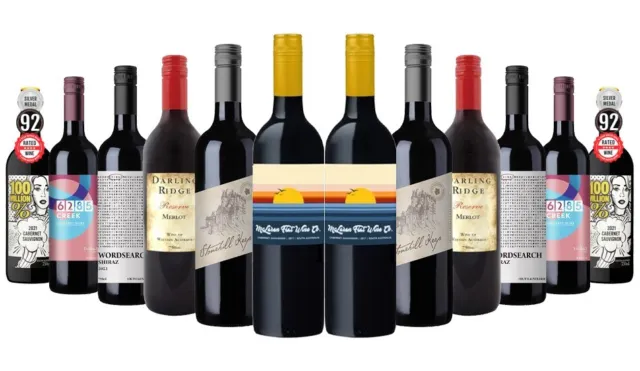 12000+ SOLD! Iconic Aussie Red Wine Mixed 12x750ml