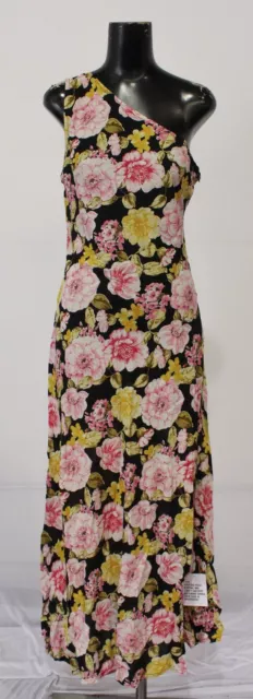 ASOS Design Women's One Shoulder Floral Midi Dress AG4 Black US:8 UK:12 NWT