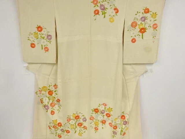 38700# Japanese Kimono / Antique Kimono / Embroidery / Kiku