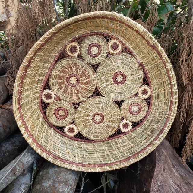 Handmade Native American Pine Needle Basket | Red Clay Stitch