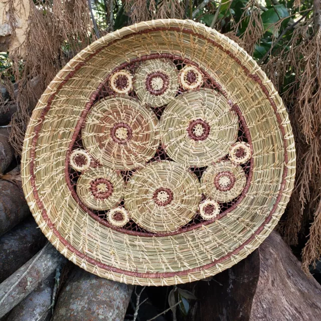 Handmade Native American Pine Needle Basket | Red Clay Stitch