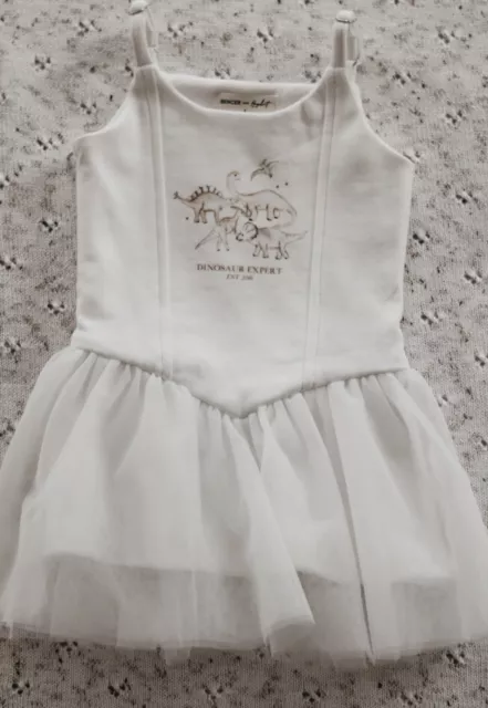 Bencer & Hazelnut Dino Expert White Tutu Dress Size 0