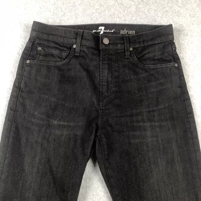 7 for All Mankind Adrien Jeans Black Womens Sz-30 Straight Leg Loose Pockets