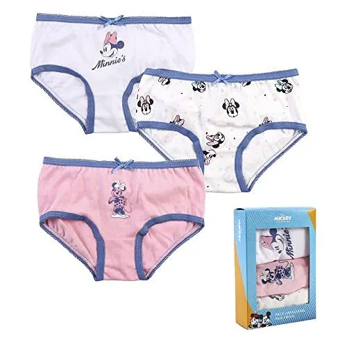 Minnie Mouse Knickers 5 Pack Kids Girls 12-24 Months 2-10 Years Multipack  Red