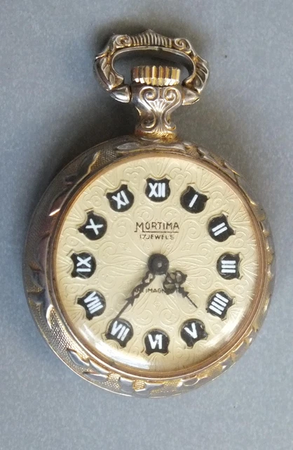 Montre Gousset Pendentif Mortima En Plaqué Or - Occasion - Accessoire Vintage Pour Femme