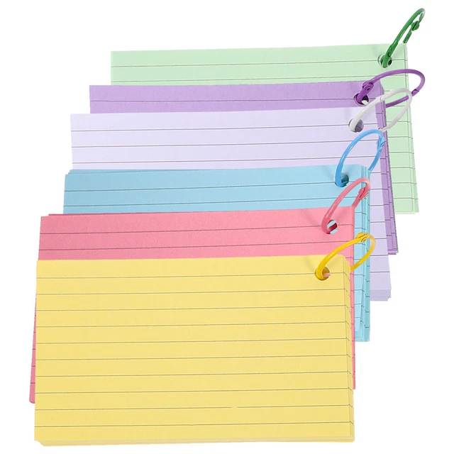 FLASH CARDS FOR Office Pre Hole Punched Index Learning Memo Flashcards