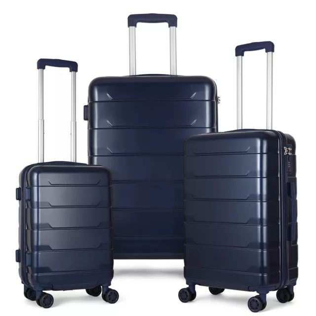 Luggage 3 Piece Set Hardside Travel Suitcase Lightweight Spinner Wheels TSA Lock