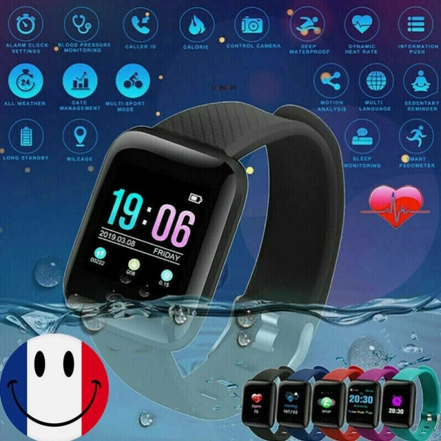 Montre Connectée Tactile Sport étanche - Fréquence Cardiaque, Bluetooth - Compatible Android IOS