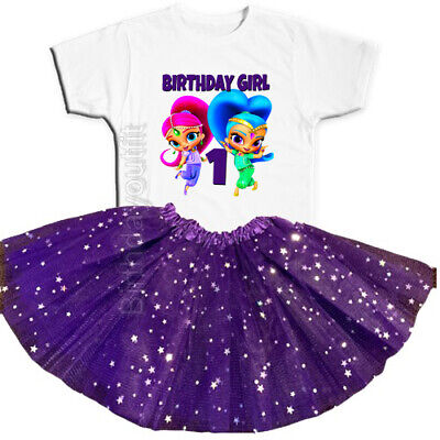 Shimmer & Shine Party 1st Birthday Tutu Outfit Personalized Name option