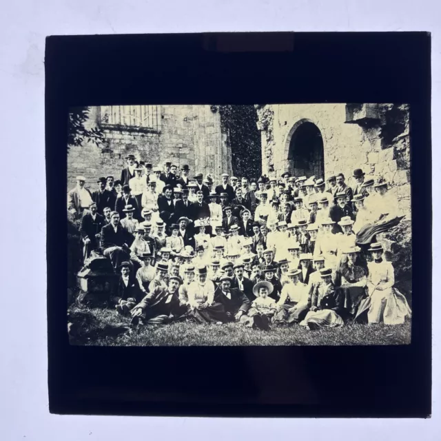 antique Magic Lantern Slide Victorian Group Portrait