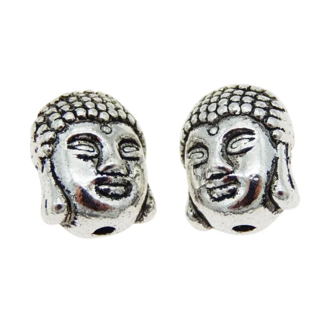 30 Stück Antike Silber Legierung Buddha Kopf Korn Charme KunstHandwerk 37184