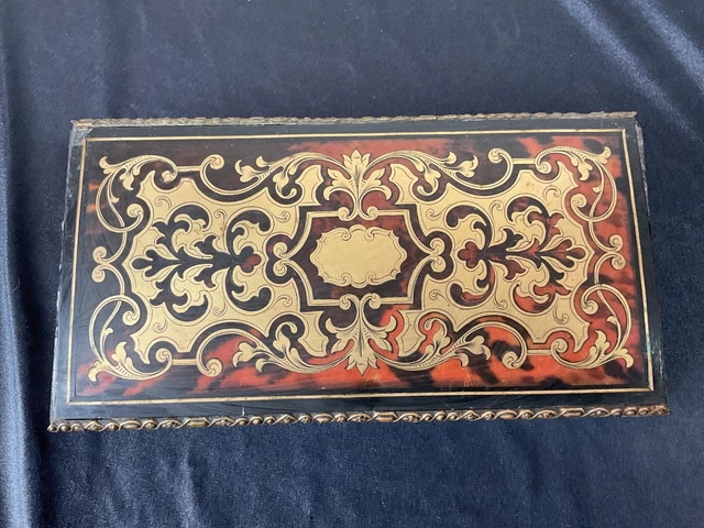 Boîte à Thé Napoléon III – Marqueterie Boulle, Bois Massif, XXe Siècle