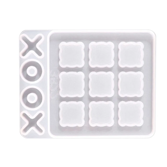 Moldes de resina de juego de puntera silicona XO tablero de ajedrez molde de resina epoxi hágalo usted mismo artesanía anB1