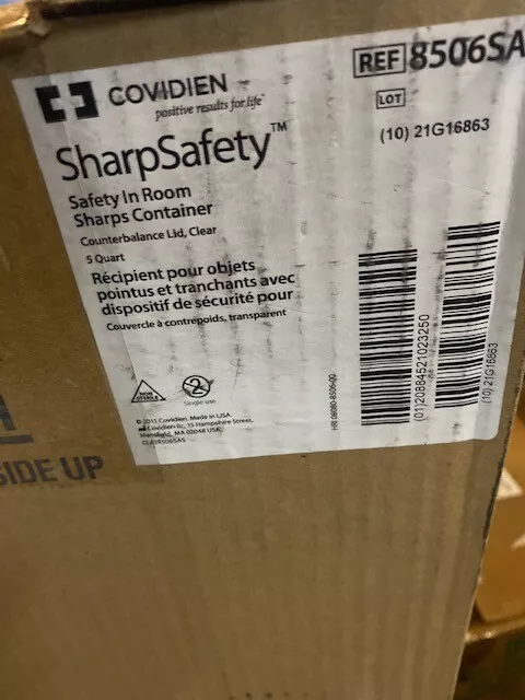 SharpStar In-Room Sharps Container 1.25 gal. Horizontal Entry Case of 20, 8506SA