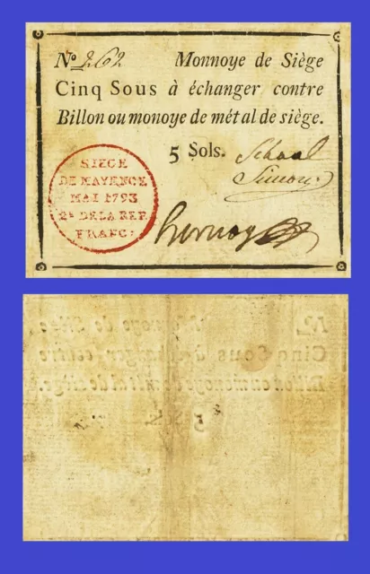 Germany Mainz Mayence 3 Livres 1793 - Copy