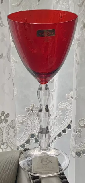 LENOX Carat Colors Ruby Water Goblet - 9 1/8" x 4 1/8"