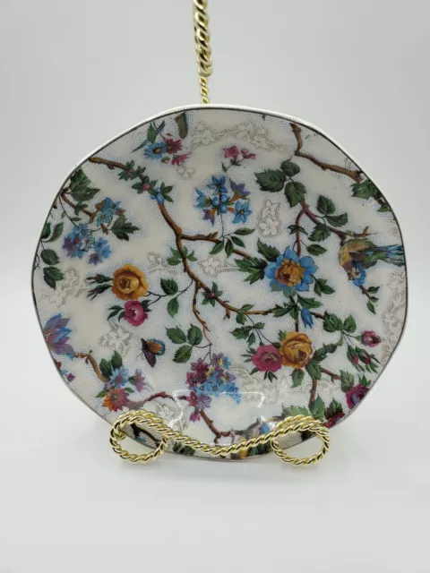 Vtg Royal Tudor Chintz England 'LORNA DOONE' Sml Bowl Bird on Branches 1937