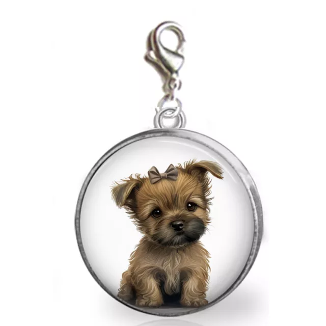 Norwich Terrier Puppy Dog Charm for Bracelets Furbaby Love Handcrafted Gift