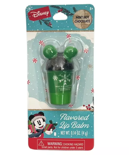 Disney Mickey Mouse Mint Hot Chocolate Flavored Lip Balm 0.14 oz Coffee Shaped