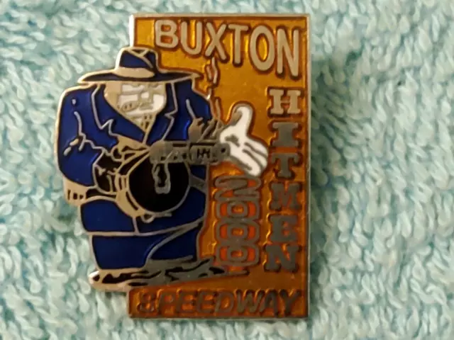 Buxton Speedway 2000 Hitmen Badge. Blue Coat, In Silver Colour