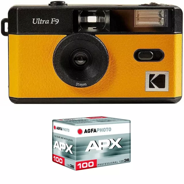 KODAK Pack F9 Argentique + Pellicule 100 ASA - Appareil Photo Kodak Rechargeable