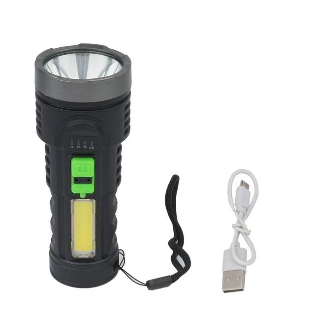 Linterna recargable caza actividades al aire libre 1200mAh luz COB IPX4