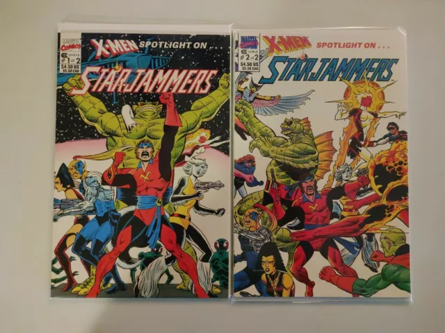 Marvel Comics 1990 X-Men Spotlight On StarJammers #1 & #2 ~ 2 Book Lot ~ (3D)
