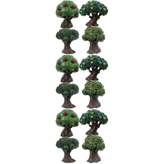 12 PCs Simulation Miniaturharzbaumharz Fruchtbaum Ornament Mini Garten Layout